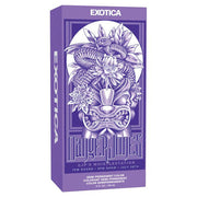 Purple packaging of Danger Jones Exotica with a tiki mask design on a white background