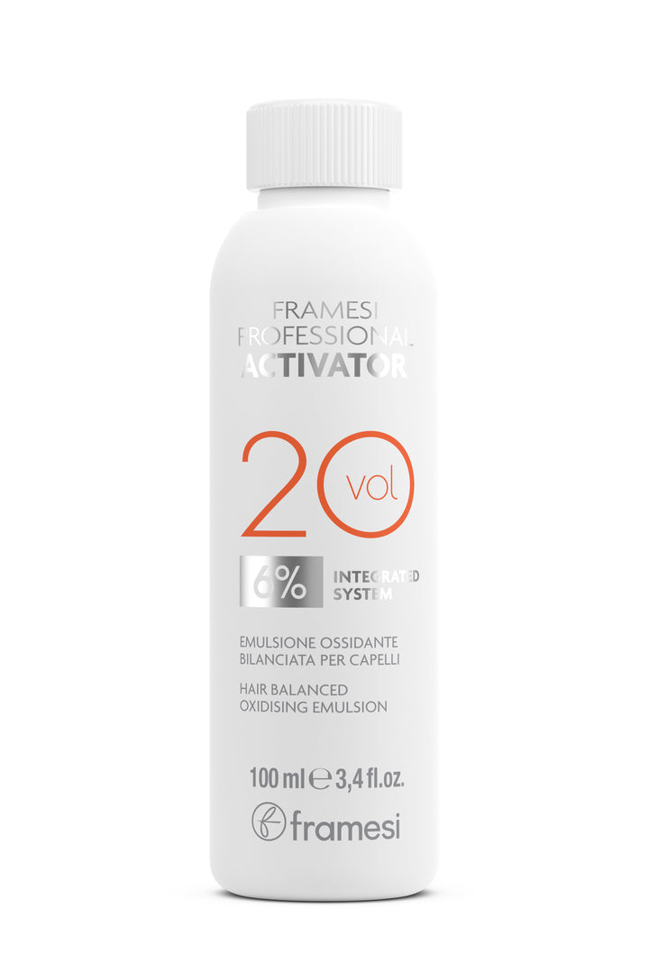 Framesi Professional Activator 20 vol hair product bottle on a white background
