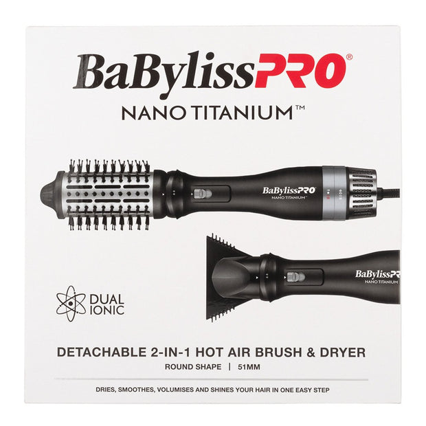 BaByliss Pro Nano Titanium Detachable 2 In 1 Hot Air Brush and Dryer