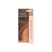 Packaging of 1000Hour Hair Colour Mascara in Light Brown/Blonde with the product visible in a standing position against a light background.