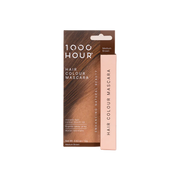 Packaging of 1000Hour Hair Colour Mascara in Medium Brown, showing the tube and the brush applicator.