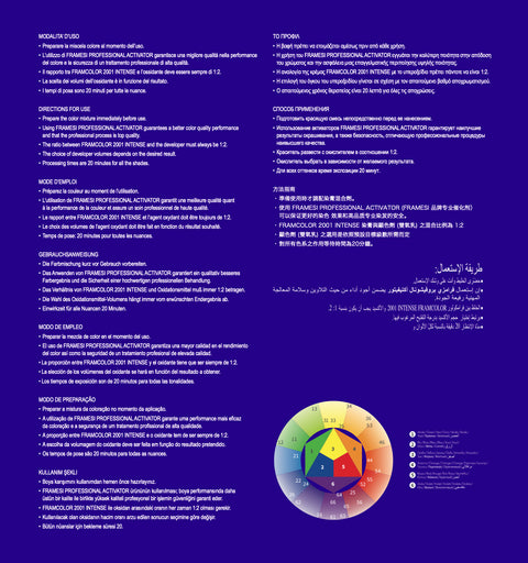 Framesi Framcolor 2001 Intense Color Chart