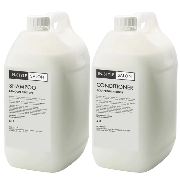 In-Style Lanolin Daily Shampoo & Acid Rinse 5L Duo