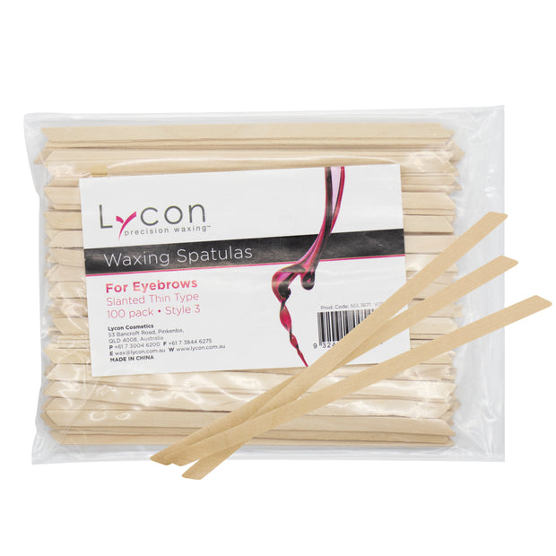 Lycon Eyebrow Spatulas Slanted Thin Type 100pk
