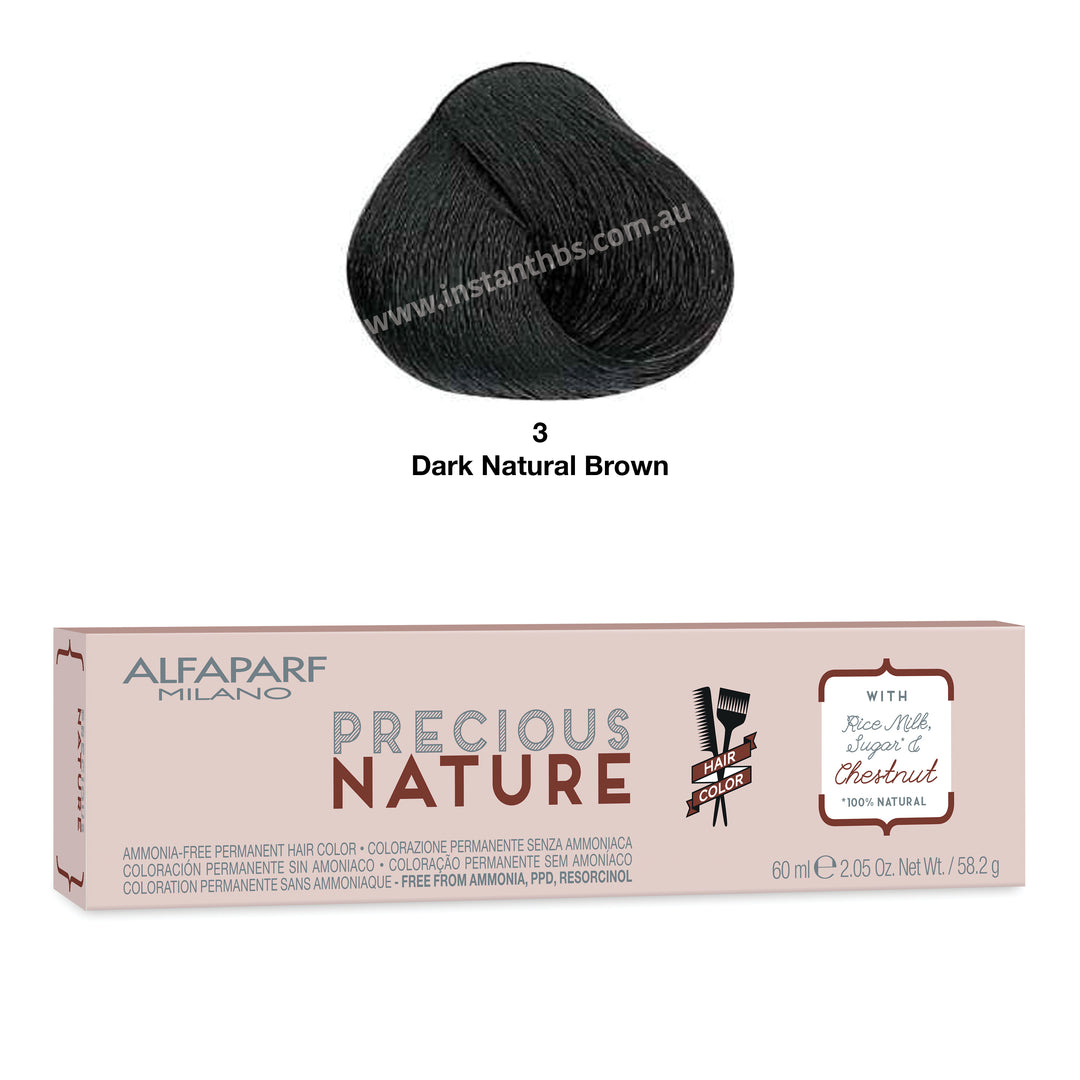 Alfaparf Milano Precious Nature Naturfarben 6 Dunkelblond – 60ml Mit Reismilch & Zucker, Ohne Ammoniak