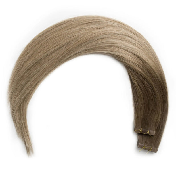 Seamless1 Tape Hair Extensions Coffee n Cream Balayage 21.5"