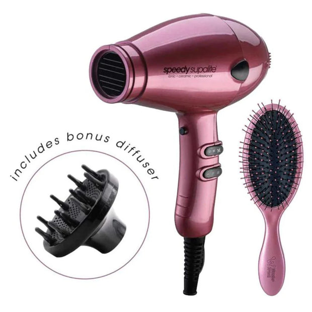 Speedy Supalite Hair Dryer Blush with Brush