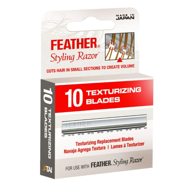 feather blades to texturize the hair