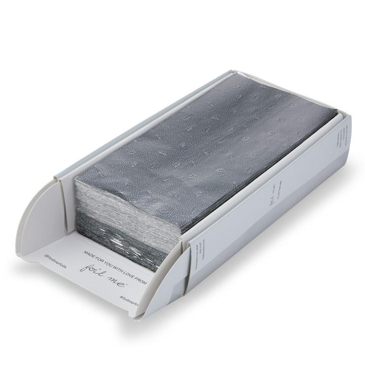 Foil me foils in a white box on a white background
