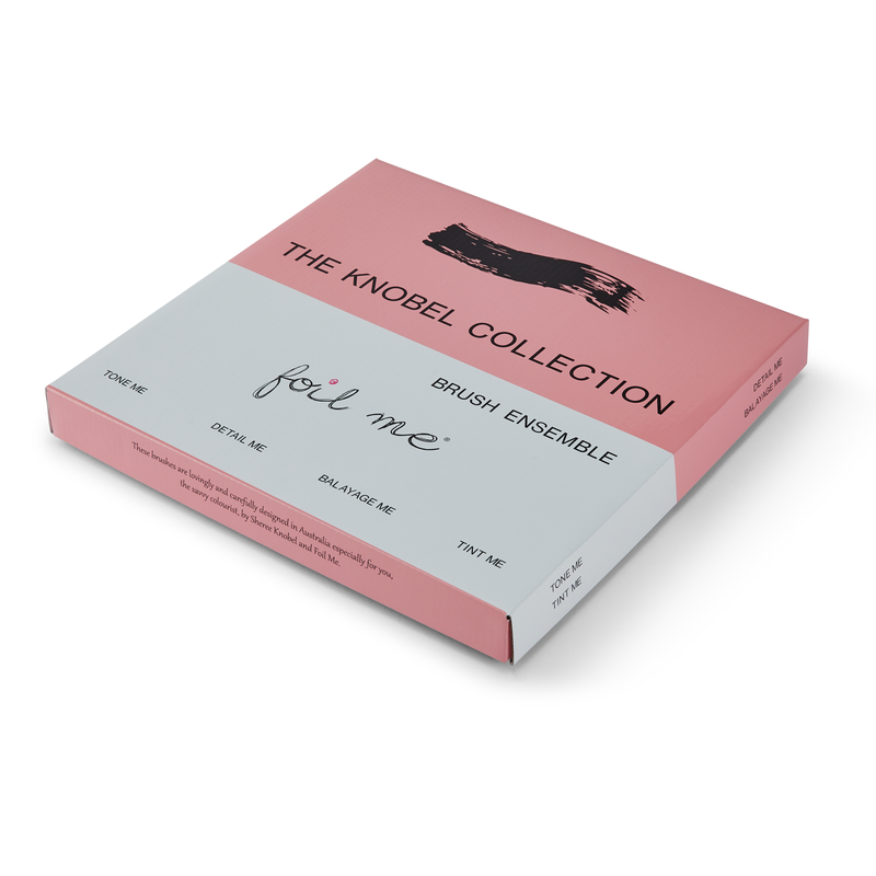 Box of The Knobel Collection brush ensemble on a white background