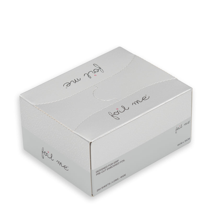 White box with ' foil me' branding on a white background
