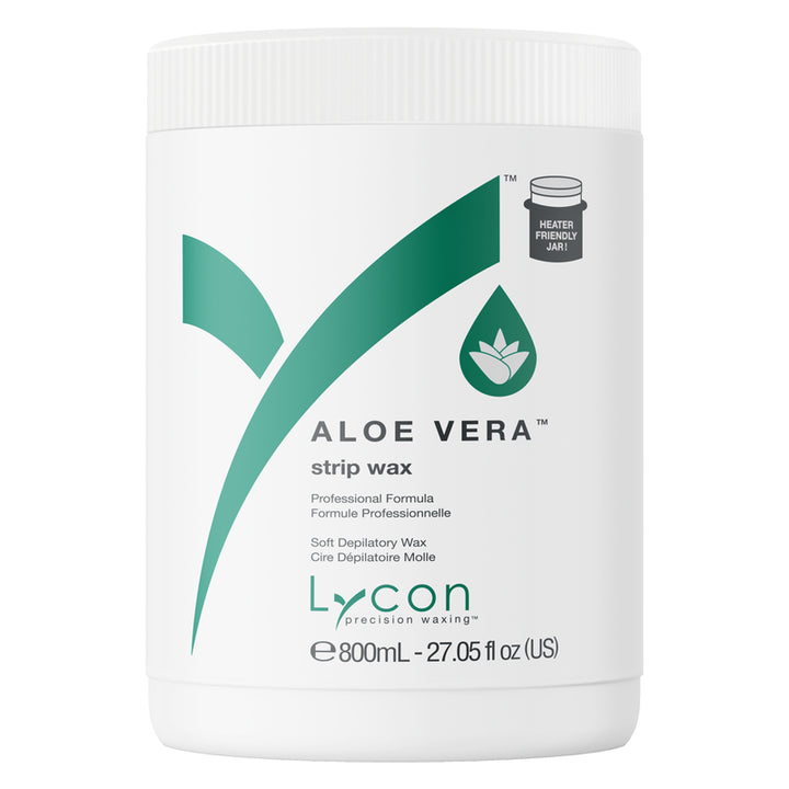 Lycon Aloe Vera strip wax container on a white background