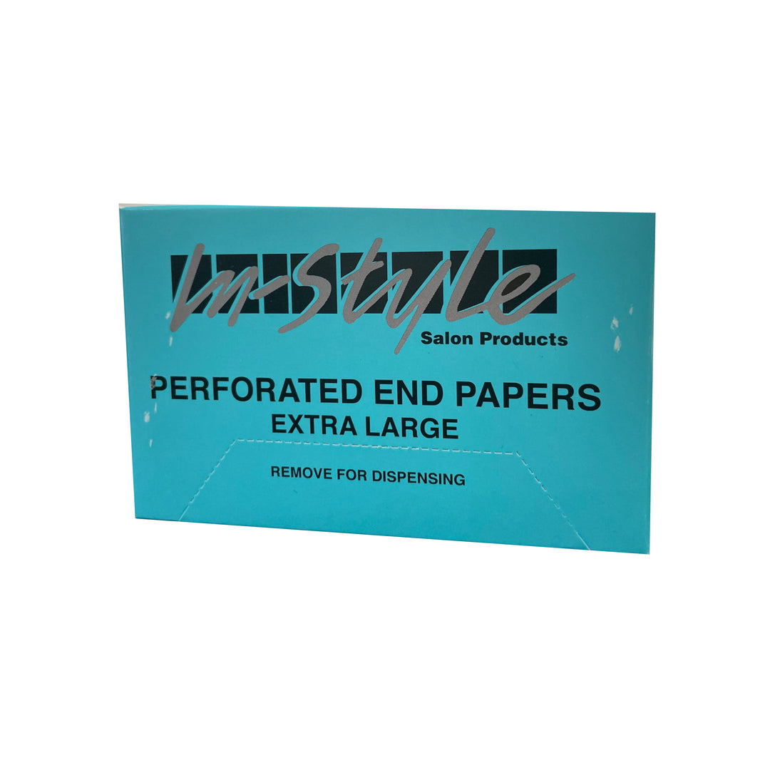 In-Style Salon Products perforated end papers packaging on a white background
