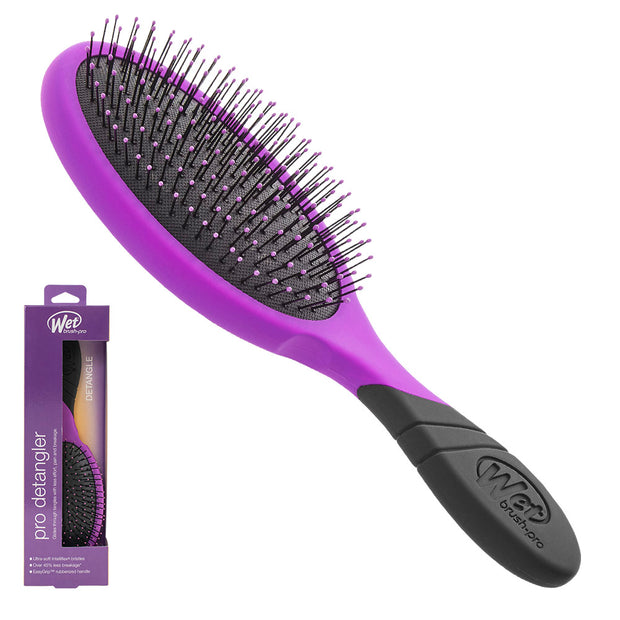 purple hair brush