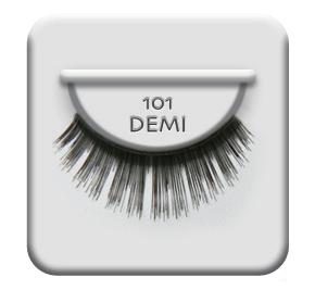 adrell 101 black full rounded lash style with elongated center with shorter inner and outer corners.