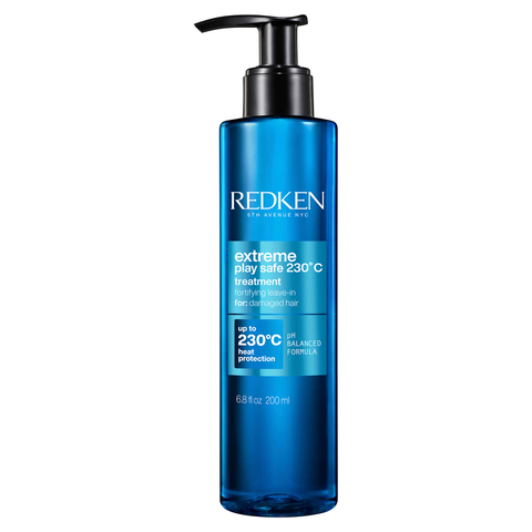 Redken extreme play safe is a Multi benefit treatment, leave in conditioner, and heat protectant cream for hair that repairs hair damage.