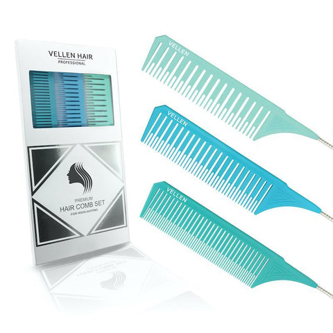 Vellen Hair Highlighting Comb Set Green/Blue/Mint