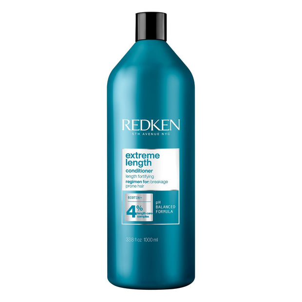 Redken's Extreme Length Conditioner is infused with Biotin and Redken Length Care Complex to strengthen damaged hair and help hair grow longer.