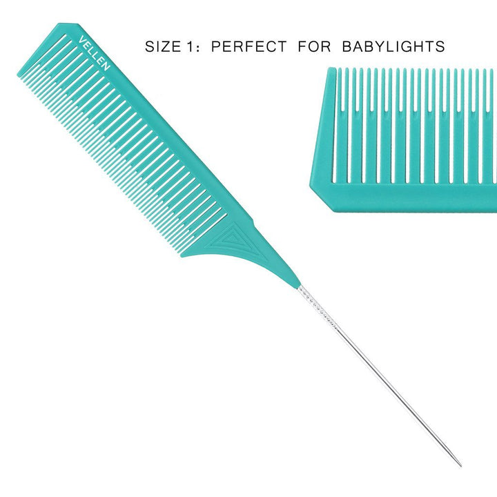 Vellen Hair Highlighting Comb Set Green/Blue/Mint