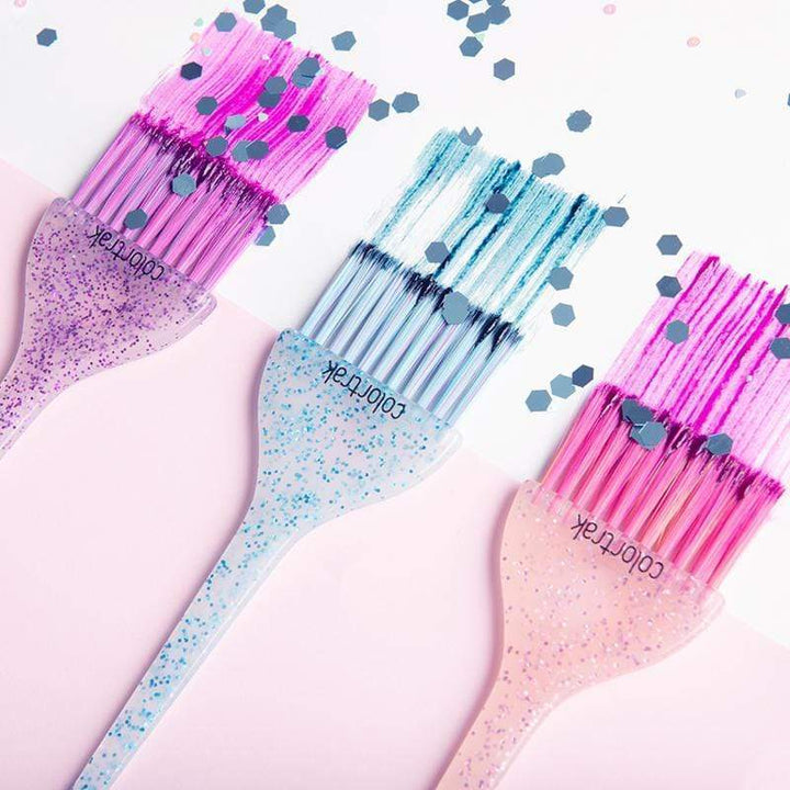 Colortrak - Coloured Glitter Feather Brushes 3pk
