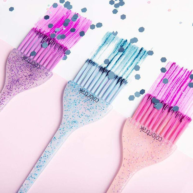 Colortrak - Coloured Glitter Feather Brushes 3pk