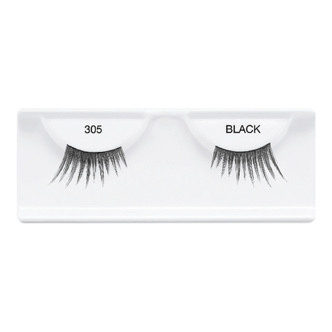 Accent 305 black lash spiky outer-corner fibers that flare out for more drama.