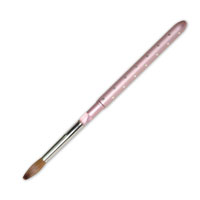 Hawley Nail Brush Pure Kolinsky Sable Brush Round Size 8 Pink Diamonte Canister
