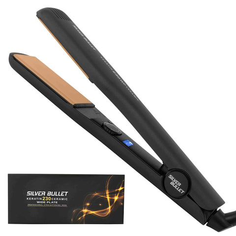 wide plate ceramic hair straightener kit